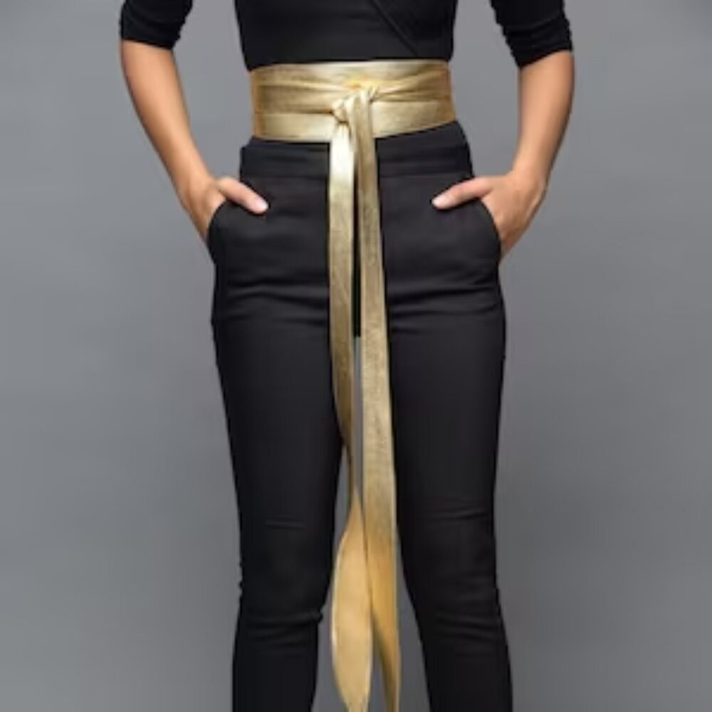 Gold Obi belt handmade from ETSY